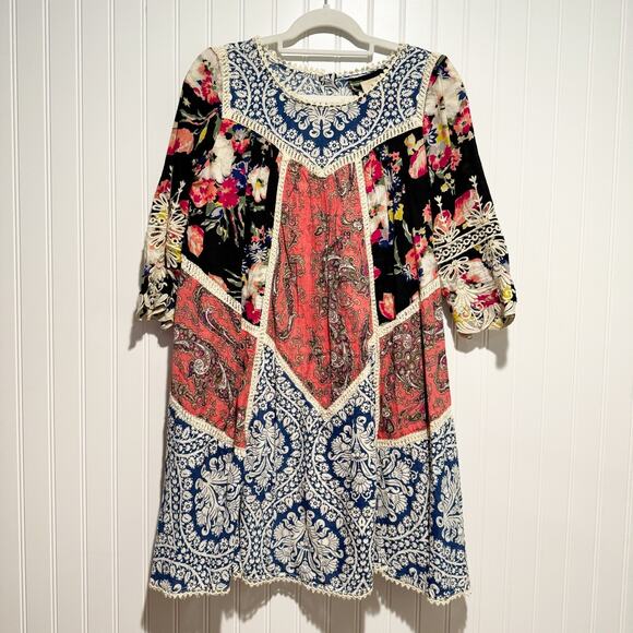Anthropologie Vanessa Virginia Inez Patchwork Swing Dress Size 2 - Picture 2 of 8